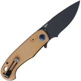 CRKT P.S.D. II Assisted Opening Knife AUS-10A Blade Coyote Brown G10 Handle for EDC Enthusiasts by CRKT