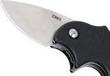 CRKT Orca Linerlock Knife For EDC Enthusiasts Assisted Opening 3in Closed Satin D2 Blade Black GRN Handle by CRKT
