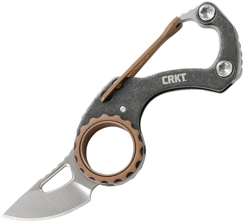 CRKT Compano Carabiner Knife EDC Slip Joint 1.5in Blade 5Cr15MoV Black Stonewash Finish For EDC Enthusiasts by CRKT