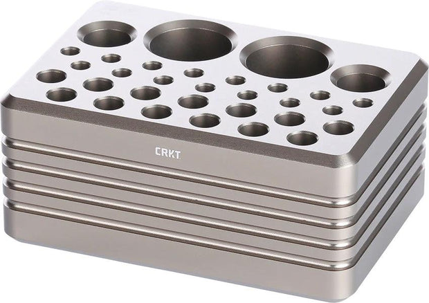 CRKT Driver Bit Block 9916 Durable Aluminum Bit Storage Organizer Stores 1 Quarter Inch Bits For Mechanics And DIYers by CRKT
