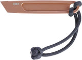 CRKT HangPry Fixed Blade Knife For EDC Enthusiasts Bronze Anodized Titanium Blade One Piece Rugged Design by CRKT