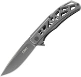 CRKT Gusset Framelock K330GGP Knife for Everyday Carry EDC TiNi Coated 8Cr13MoV Blade Gray Handle Rugged by CRKT