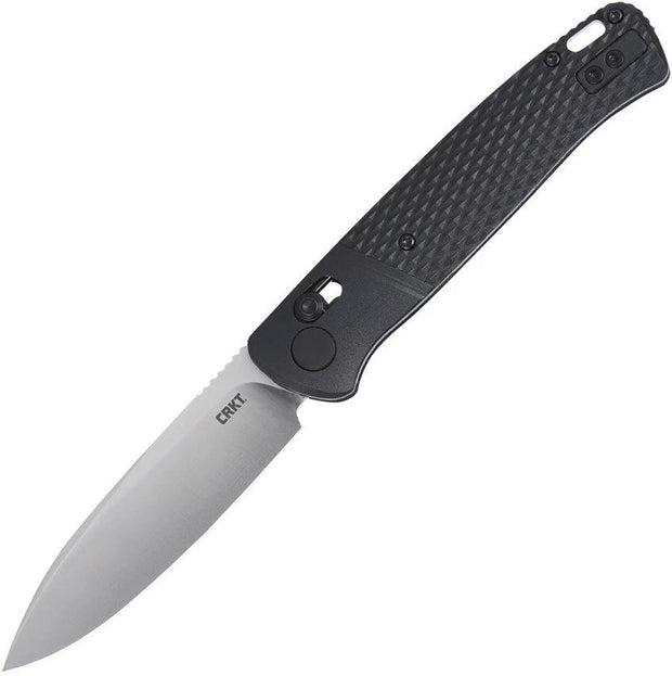 CRKT Counterpart Crossbar Lock Folding Knife For EDC Black Glass Filled Nylon Handle Satin 12C27 Blade 3.38in by CRKT