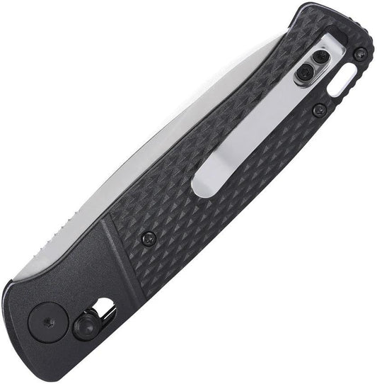 CRKT Counterpart Crossbar Lock Folding Knife For EDC Black Glass Filled Nylon Handle Satin 12C27 Blade 3.38in by CRKT