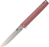 CRKT Stylus Linerlock Knife With Assisted Opening Maroon Aluminum Handle Premium Satin Blade 12C27 by CRKT