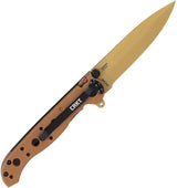 CRKT M16 Linerlock Desert Tan M16-01DZ Knife TiNi D2 Tool Steel Blade 4in Closed For Tactical EDC by CRKT
