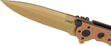 CRKT M16 Linerlock Desert Tan M16-01DZ Knife TiNi D2 Tool Steel Blade 4in Closed For Tactical EDC by CRKT