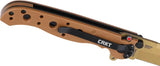 CRKT M16 Linerlock Desert Tan M16-01DZ Knife TiNi D2 Tool Steel Blade 4in Closed For Tactical EDC by CRKT