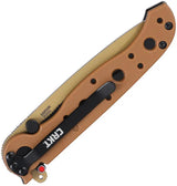 CRKT M16 Linerlock Desert Tan EDC Tactical Knife With Serrated D2 Tanto Blade For Tactical EDC Enthusiasts by CRKT