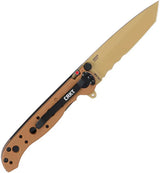 CRKT M16 Linerlock Desert Tan EDC Tactical Knife With Serrated D2 Tanto Blade For Tactical EDC Enthusiasts by CRKT