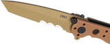 CRKT M16 Linerlock Desert Tan EDC Tactical Knife With Serrated D2 Tanto Blade For Tactical EDC Enthusiasts by CRKT