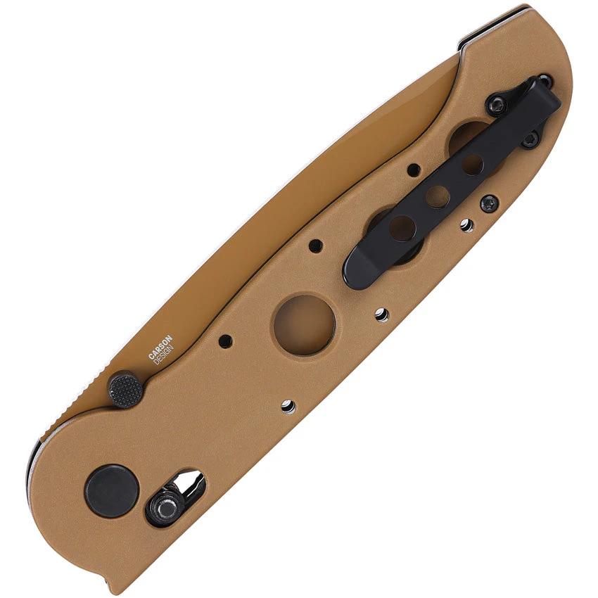 CRKT M16-14XD Crossbar Lock Tactical Knife For EDC Enthusiasts Tan TiNi D2 Tool Steel Tanto Blade Grivory Handle by CRKT