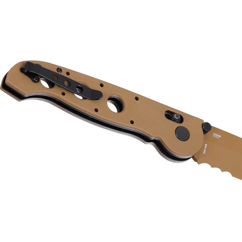 CRKT M16-14XD Crossbar Lock Tactical Knife For EDC Enthusiasts Tan TiNi D2 Tool Steel Tanto Blade Grivory Handle by CRKT