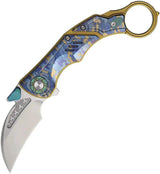 Critical Strike Predator Karambit Linerlock Tactical Knife With Glass Breaker Bead Blast M390 Blade Titanium Handle by Critical Strike