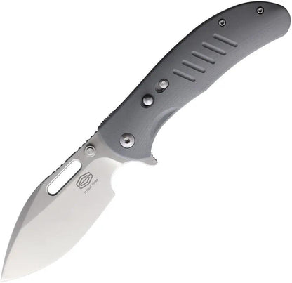 Critical Strike Zulu Button Lock Knife Gray G10 Handle VG10 Blade Compact EDC For Tactical Enthusiasts by Critical Strike