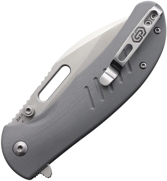 Critical Strike Zulu Button Lock Knife Gray G10 Handle VG10 Blade Compact EDC For Tactical Enthusiasts by Critical Strike
