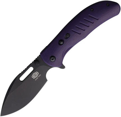 Critical Strike Zulu Button Lock Knife Purple G10 Handle VG10 Stainless Drop Point EDC Tactical Enthusiasts by Critical Strike