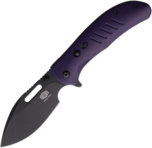 Critical Strike Zulu Button Lock Knife Purple G10 Handle VG10 Stainless Drop Point EDC Tactical Enthusiasts by Critical Strike