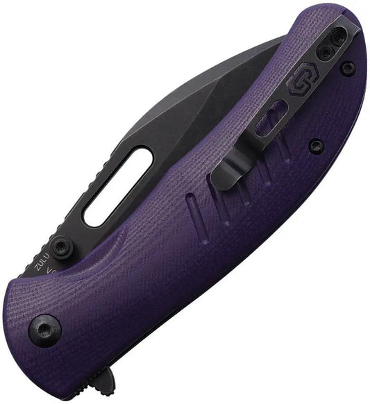 Critical Strike Zulu Button Lock Knife Purple G10 Handle VG10 Stainless Drop Point EDC Tactical Enthusiasts by Critical Strike