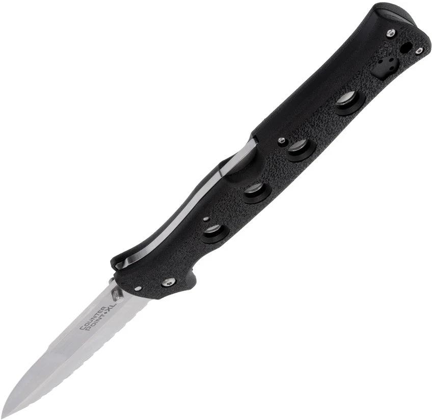 Cold Steel Counter Point XL Lockback EDC Knife With Rugged AUS 10A Serrated Blade And Griv Ex Handle by Cold Steel