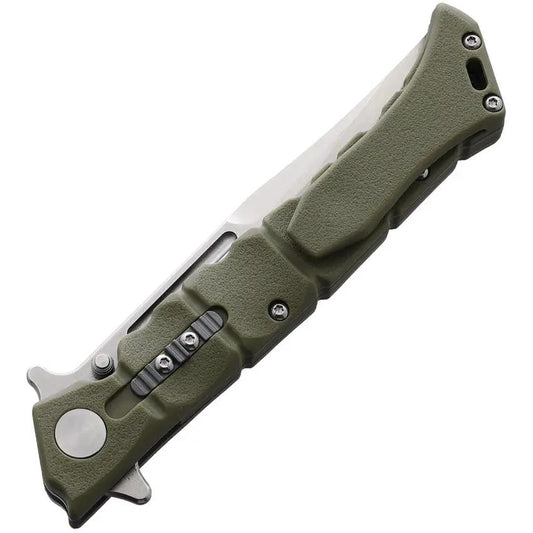 Cold Steel Luzon Linerlock Medium EDC Knife OD Green GFN Handle Extended Tang 4in Stonewash Blade 8Cr13MoV by Cold Steel