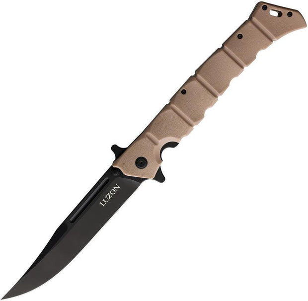 Cold Steel Large Luzon Linerlock Knife For Everyday Carry 8Cr13MoV Blade Desert Tan GFN Handle by Cold Steel