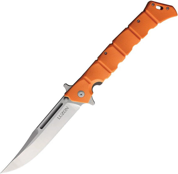 Cold Steel Large Luzon Linerlock Folder 8Cr13MoV Satin Blade Rugged Orange GFN Handle For EDC Enthusiasts by Cold Steel