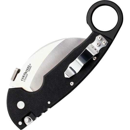 Cold Steel Tiger Claw Lockback Knife Serrated CTS XHP G10 Handle With Finger Ring For Tactical EDC by Cold Steel