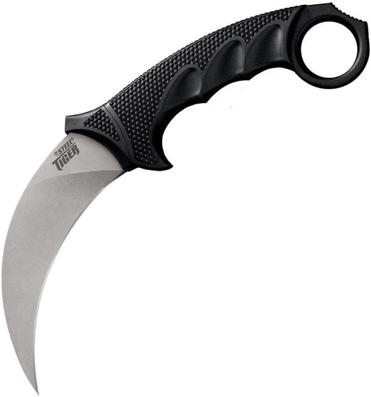 Cold Steel Steel Tiger Karambit CS-49KST For Tactical Self-Defense With AUS-8A Stonewash Blade And Kray-Ex Griv-Ex Handle by Cold Steel