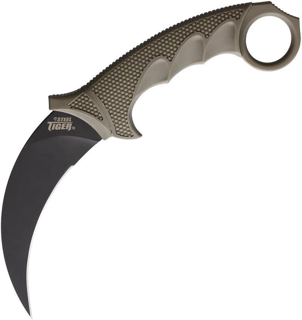 Cold Steel Karambit Knife With AUS 8A Blade Kray Ex Overmold Grip And Secure Ex Sheath For Tactical Self Defense by Cold Steel