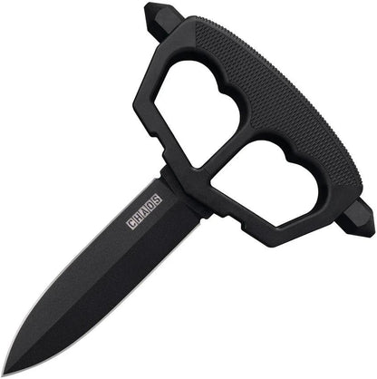Cold Steel Chaos Push Dagger CS-80NT3 Tactical Dagger With 5 Inch Black SK5 Blade And Skull Pommels by Cold Steel