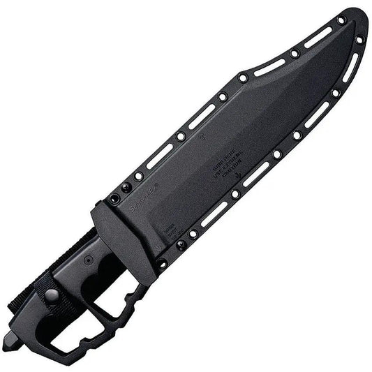 Cold Steel Chaos Bowie Knife CS-80NTB 10.5 in Black SK5 Blade with D Guard and Secure-Ex Sheath for Survivalists by Cold Steel