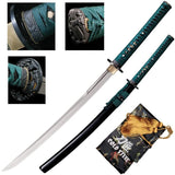 Cold Steel Dragonfly Wakizashi Long 1060HC Satin Blade With Silk Cord Handle For Collectors by Cold Steel