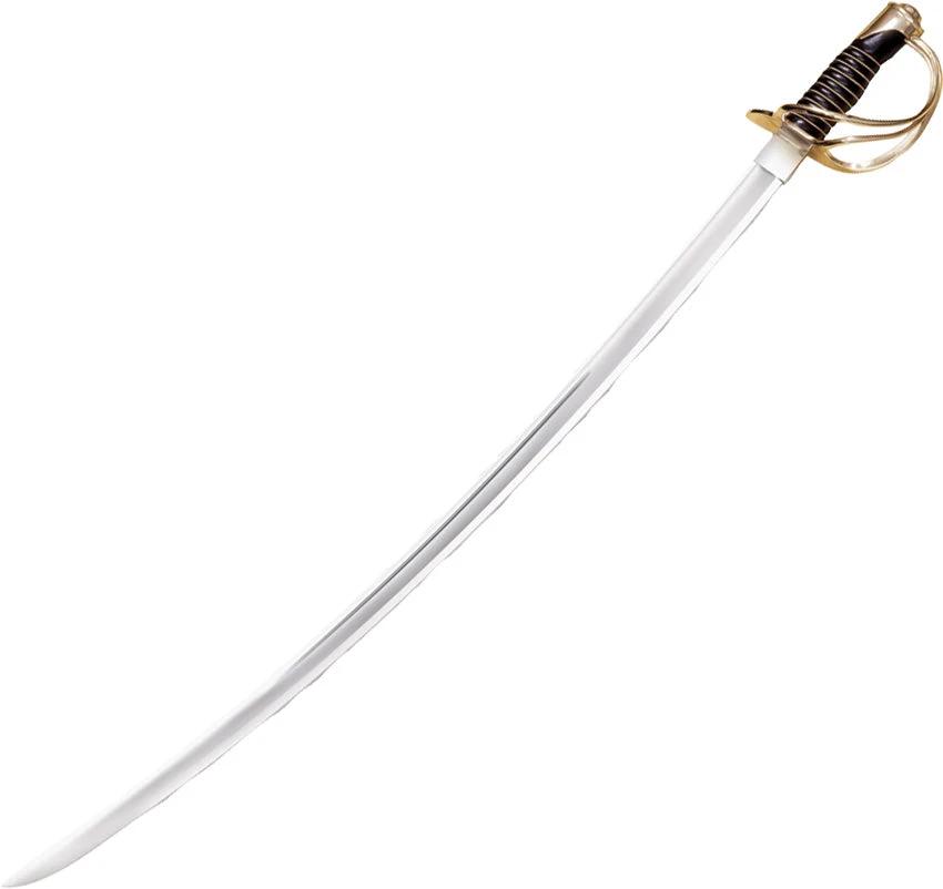 Cold Steel 1860 US Heavy Cavalry Saber 1055 Carbon Steel Satin Finish Leather Wrapped Handle Brass Guard for Collectors by Cold Steel