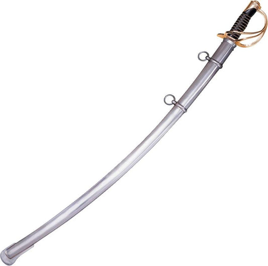 Cold Steel 1860 US Heavy Cavalry Saber 1055 Carbon Steel Satin Finish Leather Wrapped Handle Brass Guard for Collectors by Cold Steel
