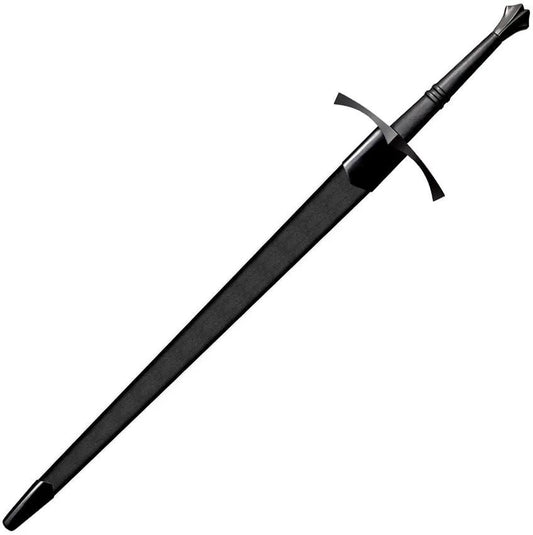 Cold Steel Italian Long Sword MAA 47In Double Edged Black Blade Leather Scabbard Collectors by Cold Steel