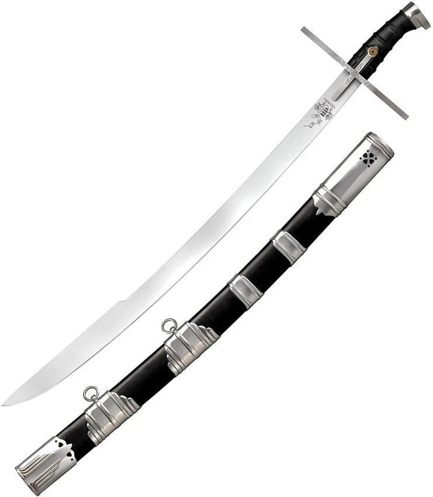 Cold Steel Hungarian Saber CS 88RM Hatchet Point 37 Inch Satin Blade Leather Grip Scabbard For Collectors by Cold Steel