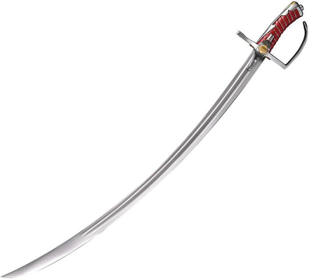 Cold Steel Polish Saber 32in Mirror Polished 1055 Carbon Steel Blade With Red Handle And Leather Scabbard For Collectors by Cold Steel