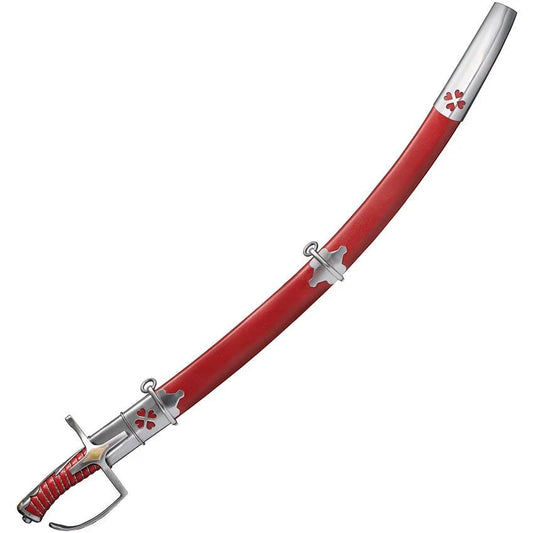 Cold Steel Polish Saber 32in Mirror Polished 1055 Carbon Steel Blade With Red Handle And Leather Scabbard For Collectors by Cold Steel