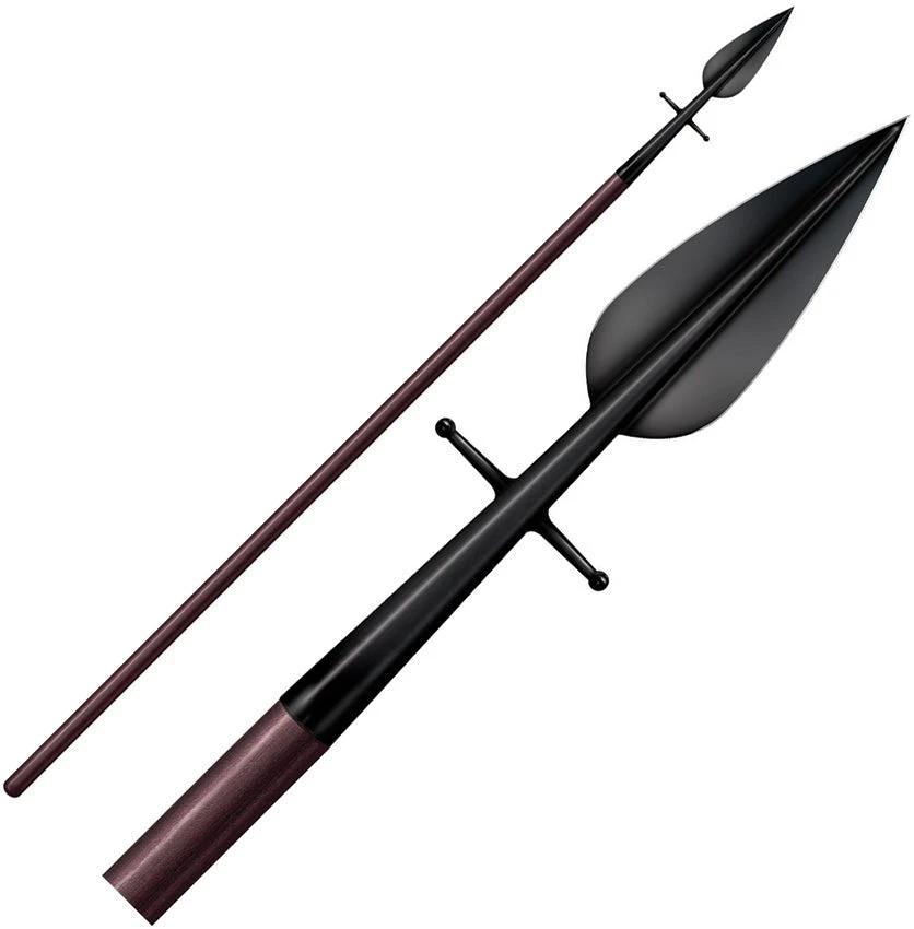 Cold Steel European Boar Spear CS95MBOA 83 Inch Overall Reach 65 Inch Ash Shaft 18 Inch Leaf Head Quillons For Hunters by Cold Steel