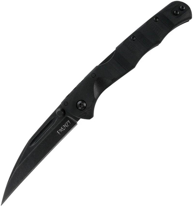 Cold Steel Frenzy II TriAd Lock EDC Knife With CPM 3V Sheepsfoot Blade Black Finish G10 Handle Pocket Clip Thumb Stud by Cold Steel