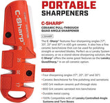 Lansky C-SHARP Ceramic Sharpener 4.25 Inch Precision Serration Taper 800 Grit Orange For Outdoor Enthusiasts by Lansky