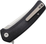 Coeburn Clinch Linerlock Knife CT001 Satin M390 Blade Extended Tang Pocket Clip For EDC Black Canvas Micarta Handle by Coeburn Tool