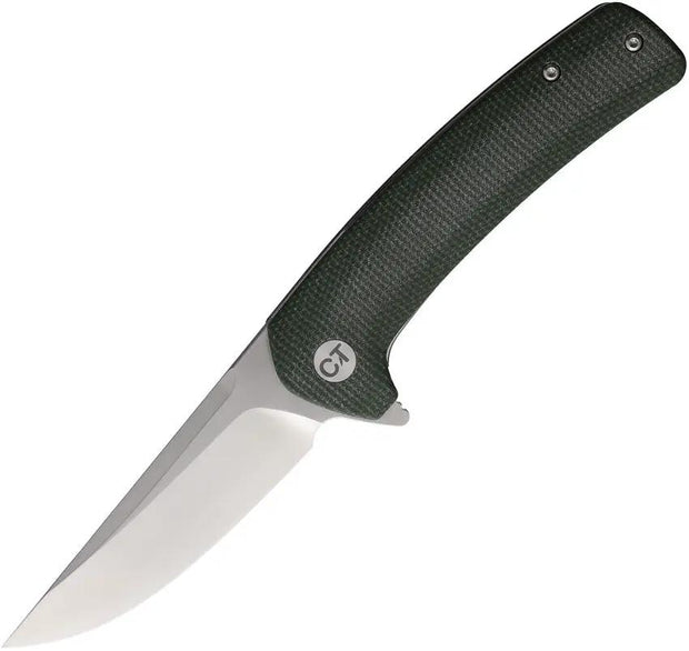 Coeburn Clinch Linerlock Knife CT002 Premium M390 Blade Green Canvas Micarta Handle Extended Tang For EDC Enthusiasts by Coeburn Tool