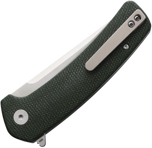 Coeburn Clinch Linerlock Knife CT002 Premium M390 Blade Green Canvas Micarta Handle Extended Tang For EDC Enthusiasts by Coeburn Tool
