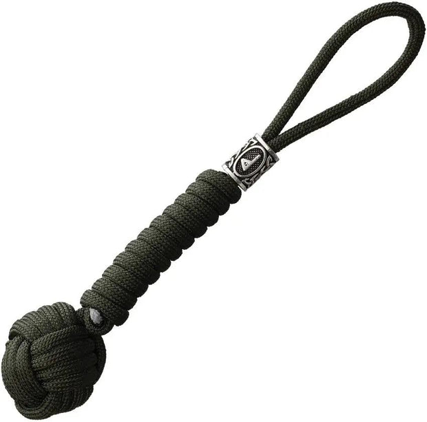 Coeburn Monkey Fist Lanyard OD Green Paracord With Viking Bead For Outdoor Survivalists by Coeburn Tool