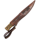 Condor Norse Dragon Knife CTK1021 3.75in 1095HC Blade Full Tang Outdoorsman Hickory Handle Leather Belt Sheath by Condor