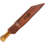 Condor Norse Dragon Seax Knife 7 Inch 1095HC Blade Burnt Hickory Handle Leather Belt Sheath Rugged Outdoor Survival by Condor