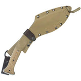 Condor K-Tact Kukri Knife Desert 9.75in Satin Blade Full Tang Canvas Micarta Handle With Kydex Sheath by Condor