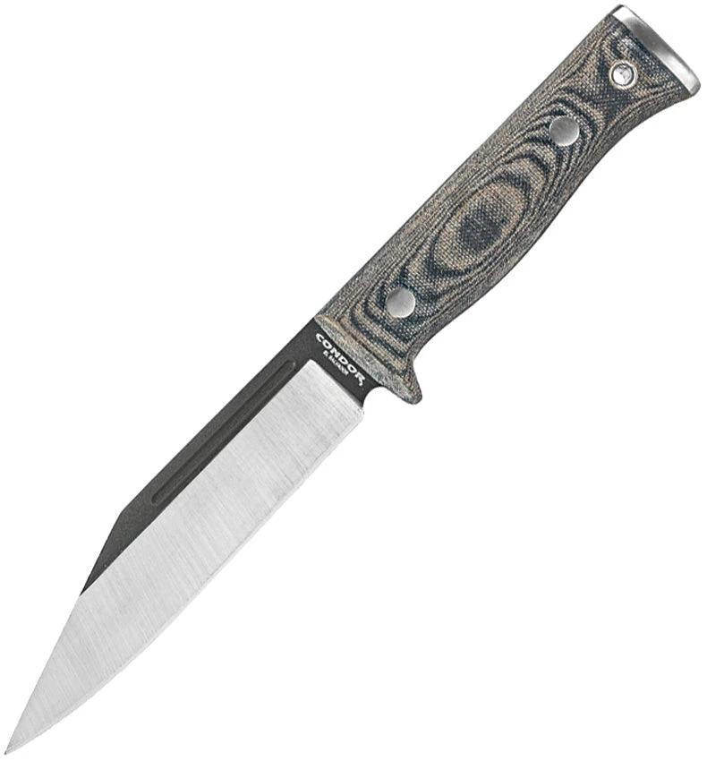 Condor Sigrun Rugged Fixed Blade Knife For Outdoor Survivalists 1075HC Steel With Black Canvas Micarta Handle by Condor
